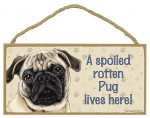 A Spoiled Rotten Pug Lives Here Sign